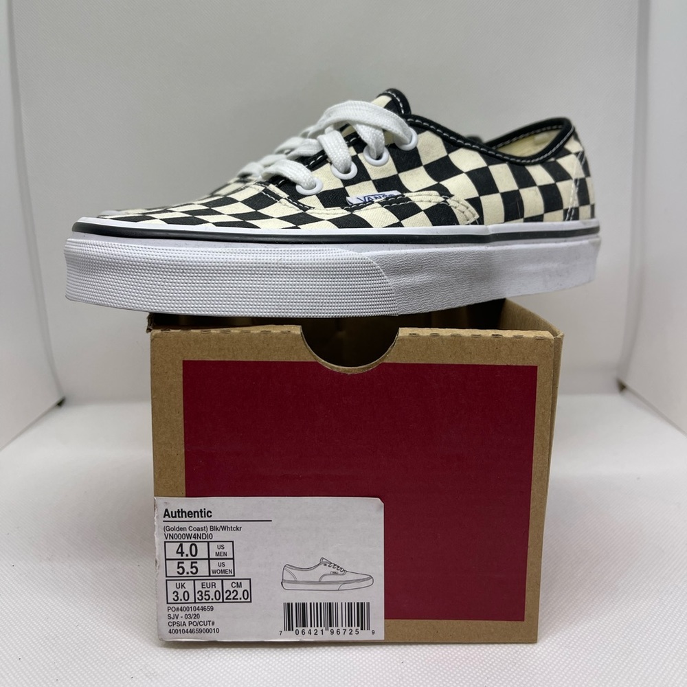Brand New  Vans Authentic (Golden Coast) Black/White Checker